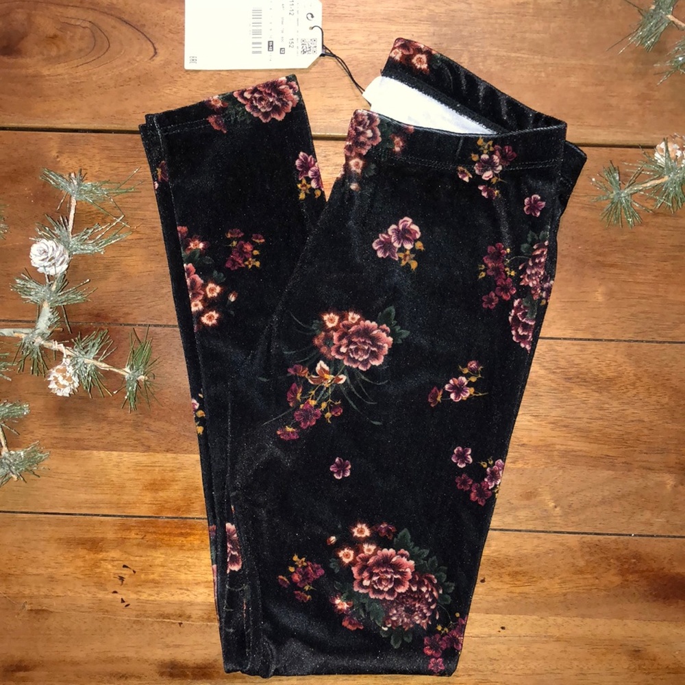 3/$12- Zara Girls black boho floral leggings NWT